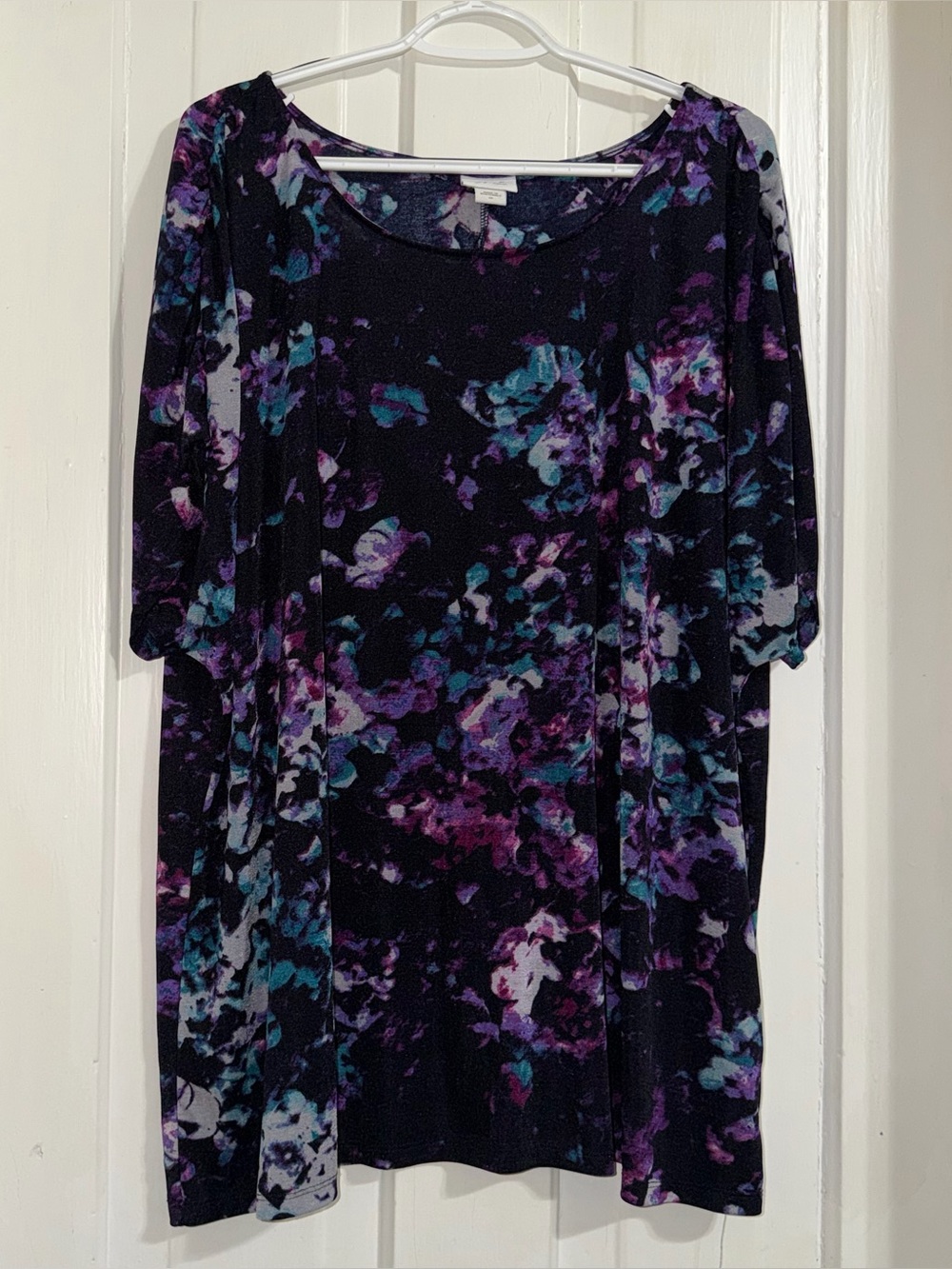 Women's plus size 3X shirt top Black Floral top Jaclyn Smith